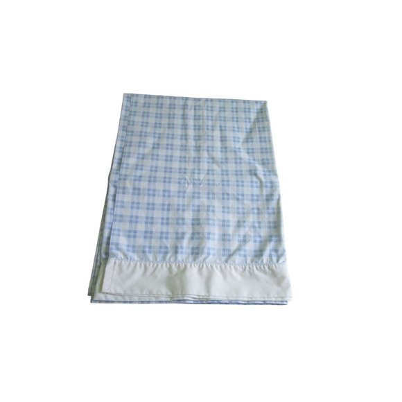 Laura Ashely Hampton Quartet Light Blue Plaid Twin Top Sheet Vintage Country EUC - Picture 8 of 14